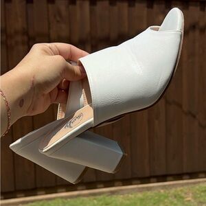 White Chinky Heels